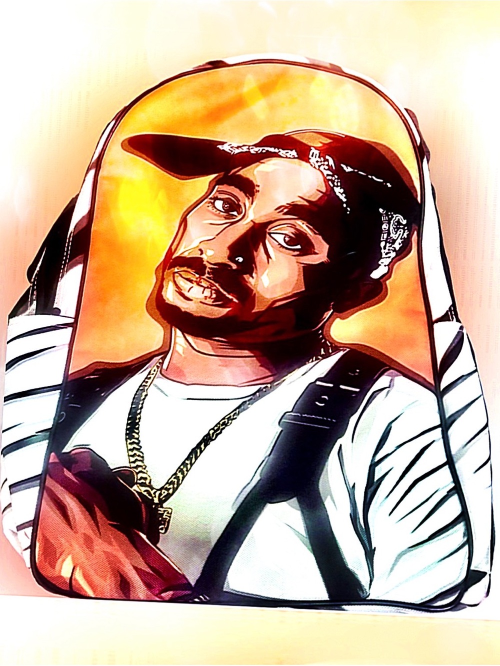 Tupac Graphic Print Backpack